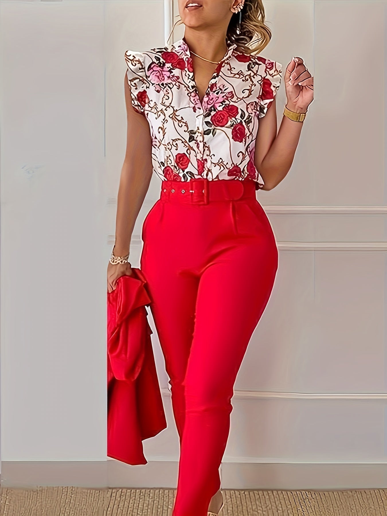 Florabel™ - Stylish Ruffle-Sleeve Set