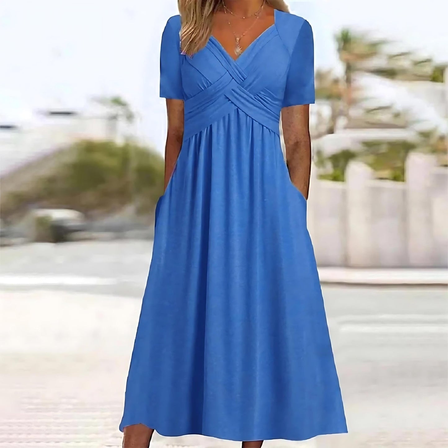 Jamaica - Elegant midi dress with tummy cover